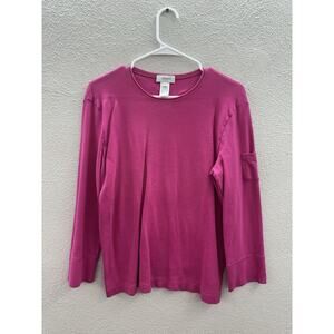 Jones Sport Womens Shirt Size XL Pink Long Sleeve